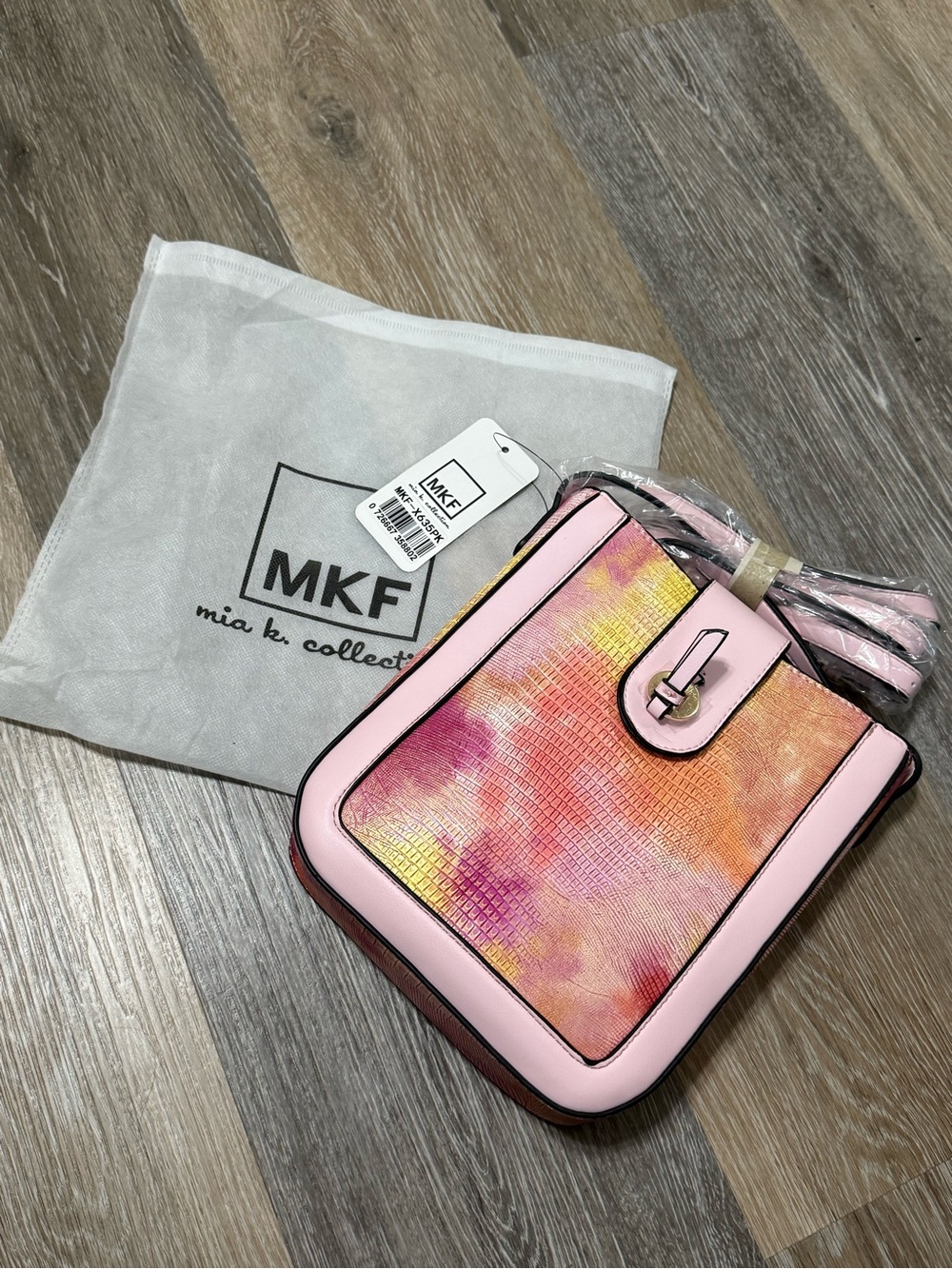 MKF by Mia K. Collection Pink Multi Watercolor Crossbody Bag